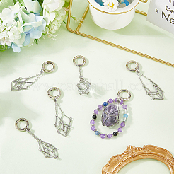 6 шт. 201 нержавеющая сталь макраме цепь мешочек пустой держатель для камня подвеска украшение&nbsp;HJEW-SC0002-11