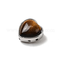 Латунные многорядные звенья с натуральным тигровым глазом в форме сердца G-B149-13P-06