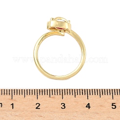 Кольца-манжеты из цветочной латуни с микропаве из кубического циркония для женщин RJEW-A069-05G-02