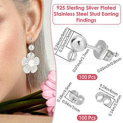 Фурнитура для сережек-гвоздиков из нержавеющей стали 304&nbsp;STAS-BBC0008-36B