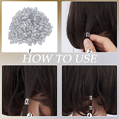 300 pieza de decoración para el cabello con cuentas de rastas de aluminio&nbsp;ALUM-PA0001-01S