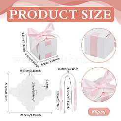 Cajas cuadradas de papel para guardar dulces de boda con cinta&nbsp;LS-AJEW-WH0609-744B