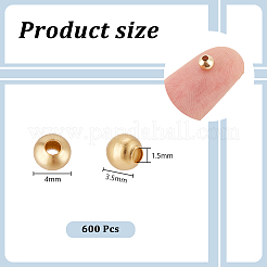 600 шт. бусины из нержавеющей стали марки 304 FIND-UN0016-22