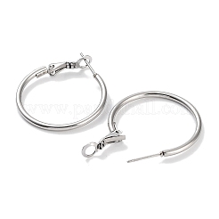 Не тускнеющее кольцо 304 нержавеющая сталь серьги-кольца для женщин и мужчин EJEW-B049-02C-P