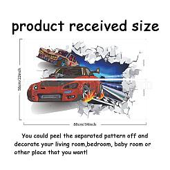 塩ビウォールステッカー  壁飾り  車の模様  880x290mm  2枚/セット&nbsp;DIY-WH0228-679