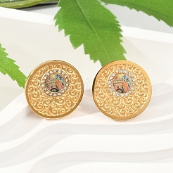 Серьги-гвоздики из нержавеющей стали 304 со стразами EJEW-Z089-22G