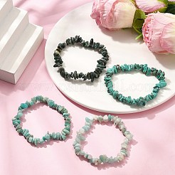 4шт набор браслетов из бисера с драгоценными камнями BJEW-JB11178