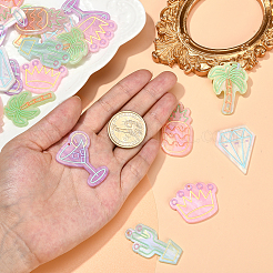 24 шт. 6 стильные акриловые подвески с тиснением и принтом&nbsp;SACR-CJ0001-12