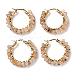 Серьги-кольца из нержавеющей стали 304 EJEW-F240-03G-02