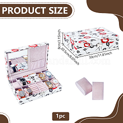 Boîtes à bijoux en cuir PU à imprimé lèvres rouges&nbsp;CON-WH0110-332
