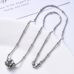 Ожерелье из круглой цепи-змейки из нержавеющей стали марки 304&nbsp;NJEW-S420-009A-P