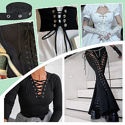 10 ярд полиэстеровых атласных лент с узором «елочка» и кольцами-люверсами OCOR-PH0005-36B-02