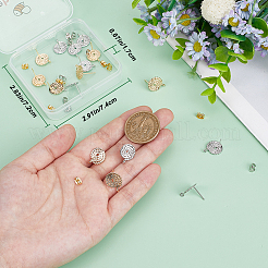 20 шт. 2 стиля латунных сережек-гвоздиков&nbsp;KK-BBC0015-13