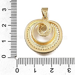 真鍮マイクロパヴェクリアキュービックジルコニアペンダント  ツイストチャーム  ゴールドカラー  24x22.5x5mm  穴：5.5x3.5mm&nbsp;CU-CBA3569-01G-A