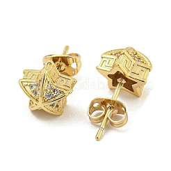 Ottone micro spianare zirconi orecchini&nbsp;EJEW-P261-26B-G