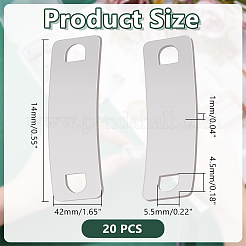 20 шт. 201 нержавеющая сталь изогнутые прямоугольные соединительные подвески&nbsp;STAS-HY0001-85