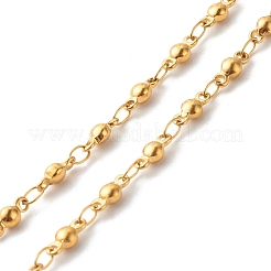 304ステンレススチールリンクチェーンブレスレット＆ネックレスセット  ゴールドカラー  6-7/8インチ（17.5cm）  17.13インチ（43.5cm）  2個/セット&nbsp;SJEW-JS01209