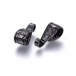 304ステンレス鋼スナップオンベイルイオンプレーティング（IP）  電気泳動黒  15.5x6x6mm  穴：3x2mm  インナー：8x5mm&nbsp;STAS-P214-03B