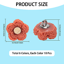 60 шт. 6-х цветные пуговицы с тремя отверстиями на пластиковой ножке&nbsp;BUTT-CY0001-26A