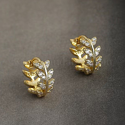 Элегантные серьги-кольца из стерлингового серебра s925 в форме листа SK9972-1