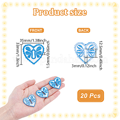 Пуговицы-сердечки из ткани&nbsp;DIY-WH0622-411D