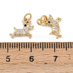 Рождественские латунные микропаве подвески из фианита&nbsp;KK-L255-18G-08