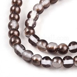 Запекание окрашенные прозрачные стеклянные бусины нити DGLA-N011-4mm-09