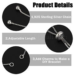 2 Stück 925 Sterling Silber Kettenarmbandherstellung&nbsp;STER-BBC0006-54