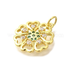 Латунные микропаве прозрачные подвески с фианитом&nbsp;KK-M297-28G