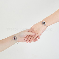 2 Stück 2 Stile 316 chirurgischer Edelstahl Strass Diffusor Medaillon Slider Armbänder&nbsp;BJEW-FI0001-84B