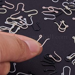 プラスチックピアスフック  水平ループ付き  ミックスカラー  11x9x0.6mm  22ゲージ  穴：0.5mm  30個/カラー  120個/箱&nbsp;KY-PH0007-07