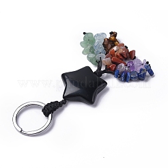 Звезда из натуральных и синтетических смешанных драгоценных камней с кусочками смешанных драгоценных камней KEYC-P012-01P