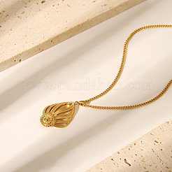 Женские ожерелья с подвесками в виде полых листьев во французском стиле из нержавеющей стали 304 YL4840-2