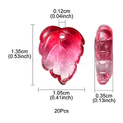 Осенняя тема двухцветные прозрачные стеклянные подвески GLAA-YW0001-53D