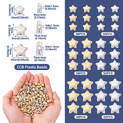 300шт 3 стиля пластиковые бусины ccb CCB-TA0001-16