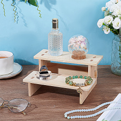 2-stufiger Displayständer für montierte Spielzeugmodelle aus Holz&nbsp;ODIS-WH0025-206A