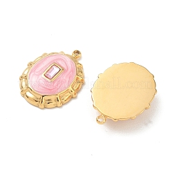 Ciondoli in acciaio inossidabile 304 con micro pavé di zirconi rosa&nbsp;STAS-F360-20G-02