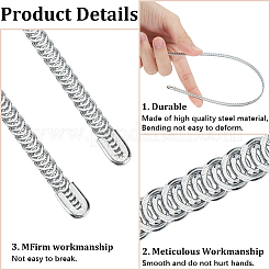 炭素鋼スパイラルコルセットボーンステイ  モデリングスティック  ステンレス鋼色  300x5x2mm&nbsp;LS-FIND-WH0420-01D-P