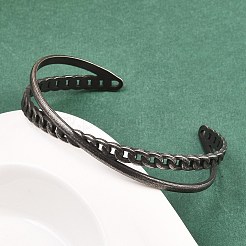 Браслеты-манжеты крест-накрест из хирургической нержавеющей стали 316&nbsp;BJEW-C125-09AS