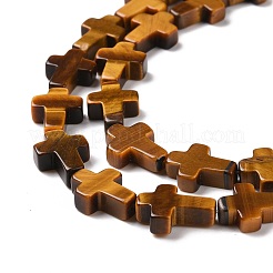 Природных тигровый глаз бисер нитей G-I337-01A