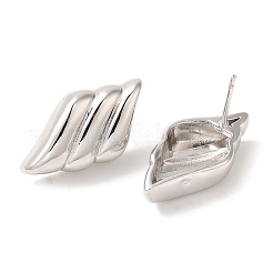 Серьги-гвоздики из латуни с реечным покрытием EJEW-B062-33P