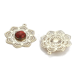 Окрашенные синтетической бирюзы цветов подвески&nbsp;KK-Z088-03G-02