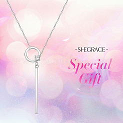 Colliers à pendentif en argent sterling plaqué rhodium 925&nbsp;JN934A