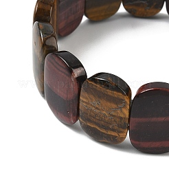 Natürliche rot-gelbe Tigerauge-Perlen-Stretch-Armbänder für Frauen und Männer&nbsp;BJEW-I323-02S
