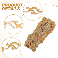 Лента в этническом стиле с утюгом/пришивкой из полиэстера с металлизированной вышивкой и цветочной лентой SRIB-WH0011-204B