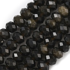 Натуральный золотистый блеск обсидиановых нитей борта G-D344-A12