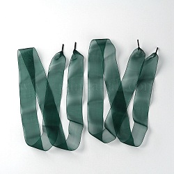 Flache transparente Schnürsenkel aus Polyesterchiffon, Meergrün, 1200x40 mm, 2 Stück / Paar