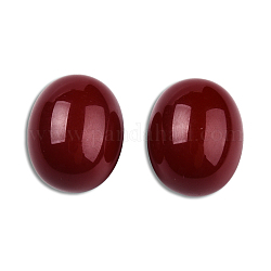 Perles en résine, jade d'imitation, la moitié foré, ovale, rouge foncé, 20x16mm, demi-trou: 1.2 mm
