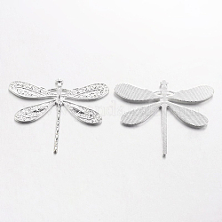 Alloy Pendants, Dragonfly, Lead Free and Cadmium Free, Silver Color, about 49mm wide, 38mm long, 4mm thick
