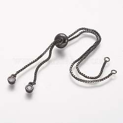 Решетка из латуни, со стразами, долговечный, изготовление браслетов-слайдеров, без кадмия и без свинца, металлический черный, длина одной цепи: около 115~120 мм